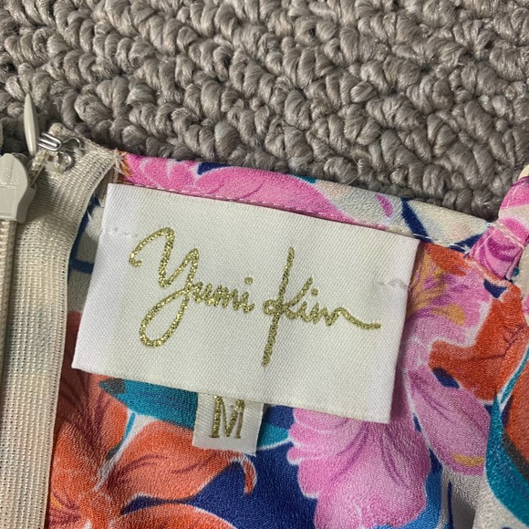 Yumi‎ Kim Womens Dress Size Medium Multicolor Check Floral Tulip Sleeveless - Picture 8 of 10